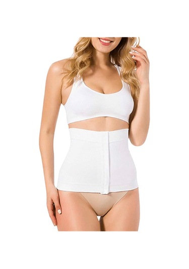 Kadın Beyaz Agraflı Bel Korse Beyaz