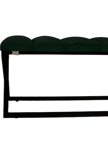 Varcera Black- Yeşil Dilimli Model Puf & Bench & Koltuk & Oturma Bankı & Yatak Odası Önü