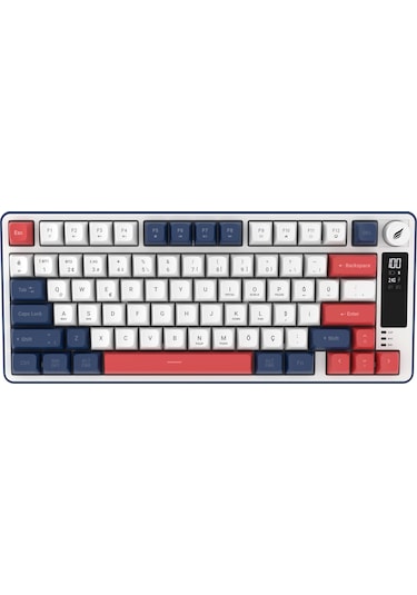 Hawk Gaming Hk255 Membrane Lcd Rgb Kablosuz/bluetooth Mavi Kırmızı %75 Türkçe Gaming Klavye