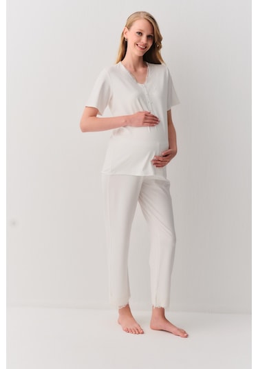 Suwen Pure Hamile Lohusa Pijama Takımı Sh26211660l036 Ekru