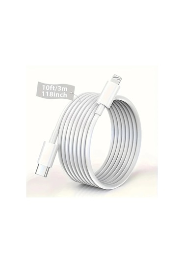 Willowhaven 1 Adet 10ft Usb C - Lightning Hızlı Şarj Kablosu İphone İpad Uyumlu Beyaz