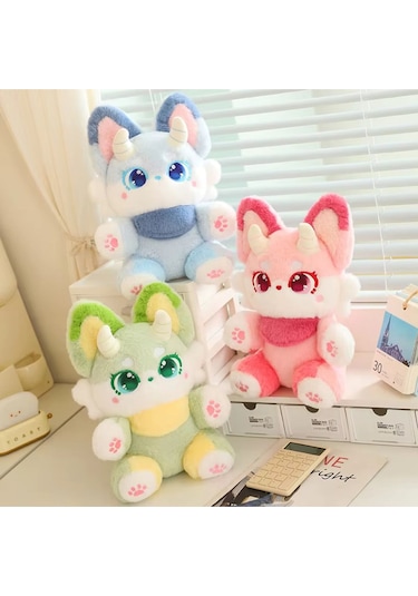 Yeşil Ejder Peluş Oyuncak Uyku Arkadaşı 35cm Yeni Stil Anime Bebek Ejderha Oyuncak Serisi