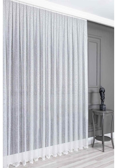 Evdepo Home Kullanıma Hazır Örme Tül Perde (540790588)