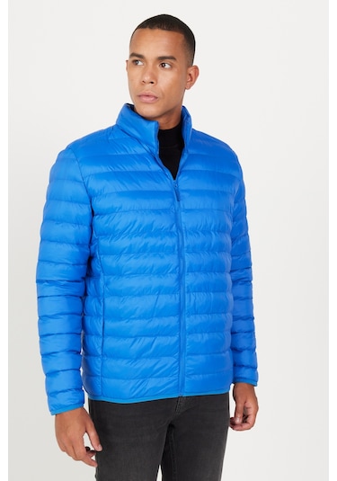 AC&Co / Altınyıldız Classics Erkek Saks Standart Fit Normal Kesim Dik Yaka Mont Saks