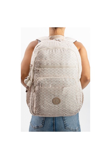 Ultra Hafif Çok Cepli Su Geçirmez Sırt Çantası Unisex Desenli Krem Model: 571-1b - Krem