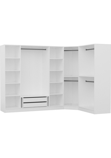 Minar Kale190 7 Kapaklı 2ç Köşe Dolap Beyaz Mebran 210cm Beyaz