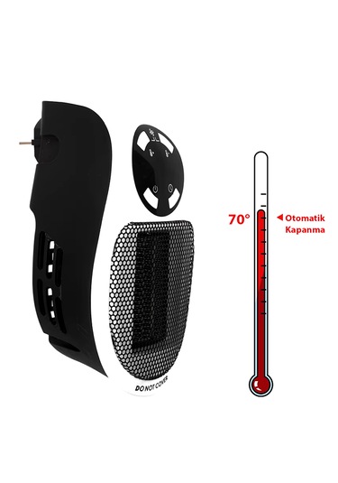 500 Watt Priz Tipi Uzaktan Kumandalı Taşınabilir Isıtıcı