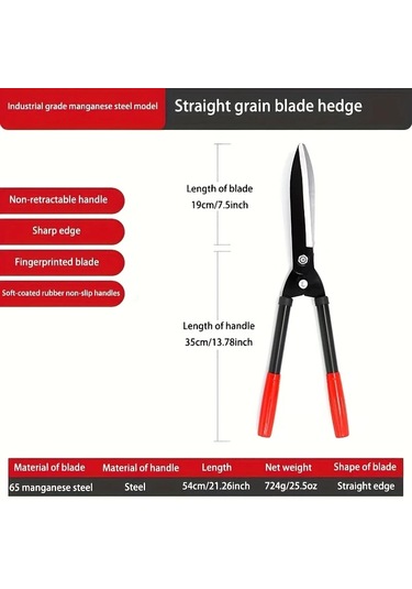 Dream011 1 Adet Yüksek Kaliteli Bahçe Makası Uzun Saplı Çim Budama Makası Mangan Çelik