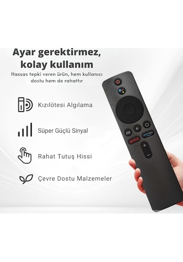 Polham Xiaomi Mi Tv Stick İle Uyumlu Uzaktan Kumanda, Android Tv Box İçin Uzaktan Bluetooth Kumanda