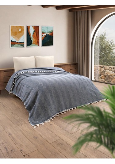 Battaniye Pamuk Miren 180x200 Cm Lacivert