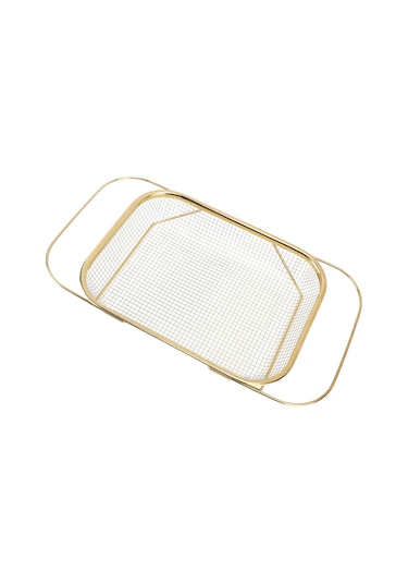 Ximistore9 Inox Genişletilebilir Lavabo Üstü Süzgeç Sepeti - Meyve Sebze Makarna Kurutma Ve Süzme Aleti Altın