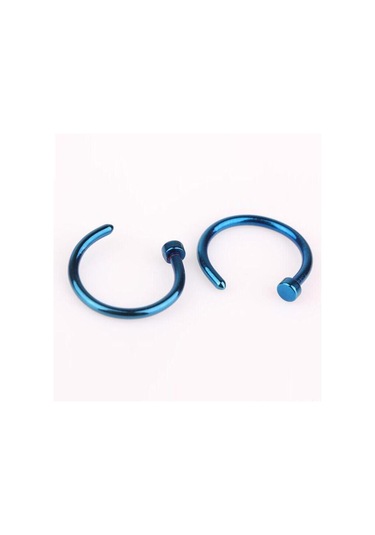 Mavi Moda Sahte Septum Tıbbi Titanyum Burun Halkası Vücut Klip Çember Kadınlar İçin Piercing Takı 1 Adet