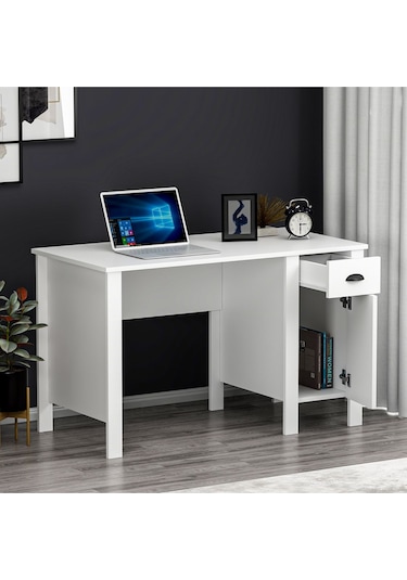 Optima Çalışma Masası - Beyaz / Beyaz Beyaz