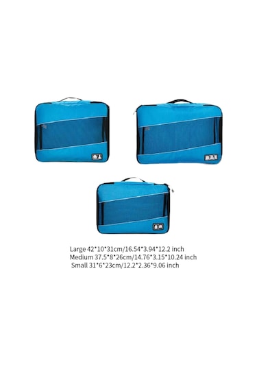 Suntek 3x Bagaj Ambalaj Organizatör Giyim Çorapları Için Mavi