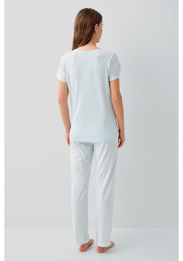 Pierre Cardin Kadın Mavi Pijama Takım Pc9201-s-v2 Mavi