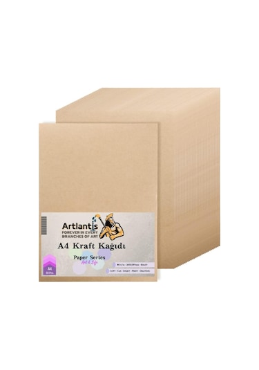 A4 Kraft Kağıt 80 Gr 50 Adet Artlantis Kraft Saman Kağıt 50 Adet
