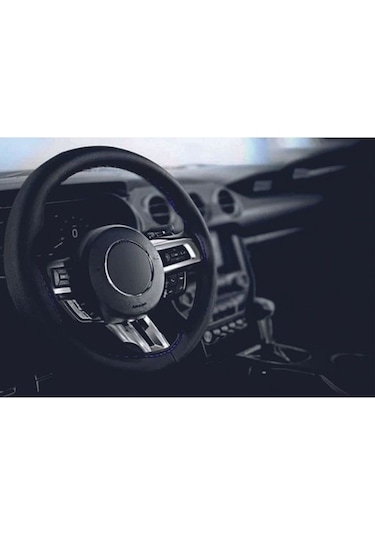 Direksiyon Kılıfı Düz Deri Dikişli Iğne Siyah Dikiş Ipi Siyah