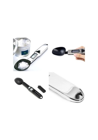 2 Türler 500g / 0.1g Elektronik Lcd Dijital Ölçüm Kaşık Ağırlık Ölçeği Ölçüm Kaşık Gram Mutfak & Amp Laboratuvar Ölçeği Gümüş Ahşap