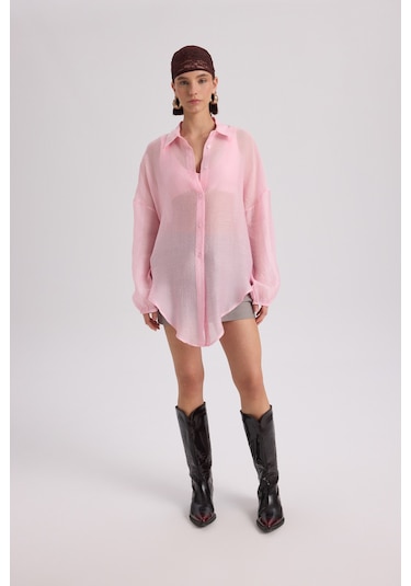 Mai Collection Mai Studios Co. Lyra Oversize Pembe Gömlek Pembe