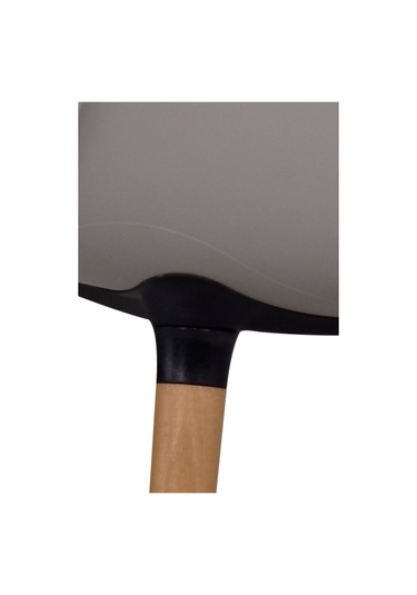 Vilinze Eames Naturel Ahşap Ayak Plastik Gri Sandalye Eames-beyaz Gri - Naturel