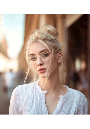 Jwl Yuvarlak Metal Dinlendirici Bilgisayar Ekran Gözlüğü Mavi B