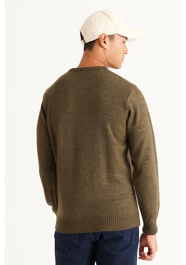 AC&Co / Altınyıldız Classics Erkek Haki-Bej Standart Fit Normal Kesim Bisiklet Yaka Petek Desenli Triko Haki AC&Co / Altınyıldız Classics Erkek Haki-Bej Standart Fit Normal Kesim Bisiklet Yaka Petek Desenli Triko Haki