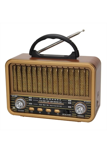 Retro Tasarım Taşınabilir Radyo - Bluetooth Hoparlör, Am/fm/sw 3 Bant, Şarj Edilebilir