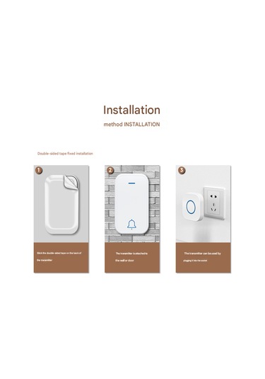 Suofeng Ev İçin Kablosuz Zil, 350m Uzak Mesafe, 4 Seviye Ses, 38 Melodi, Akıllı Bakım Çağrı Cihazı 1 Verici + 1 Alıcı, Avrupa Standartı