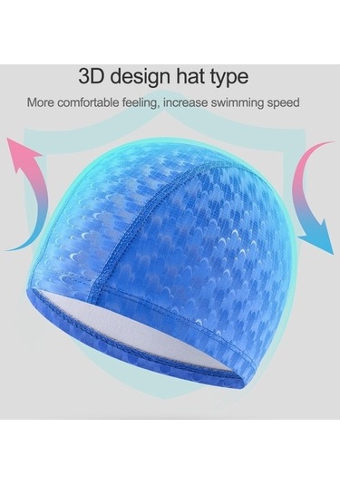 Dm Yetişkin Hilal Pu Su Geçirmez Yüzme Şapkası Rahat Kulaklıklı Siyah Siyah