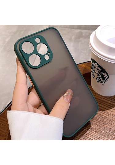 İphone 15 Pro Max Kılıf Arkası Mat Leke Yapmaz Kenarları Renkli