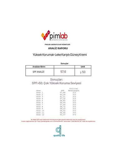 Quality Life Yüz Güneş Kremi Su Bazlı Leke Karşıtı Faktör Güneş Kremi SPF50+ 50 ML