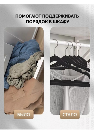 Rıdberg Home Kadife Giysi Askıları 193719087 Siyah