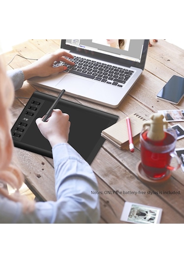 T503 G10 Grafik Tablet İçin 10moons Taşınabilir Kablosuz Pilsiz Kalem, 2 Özel Tuşla 8192 Basınç Seviyesi