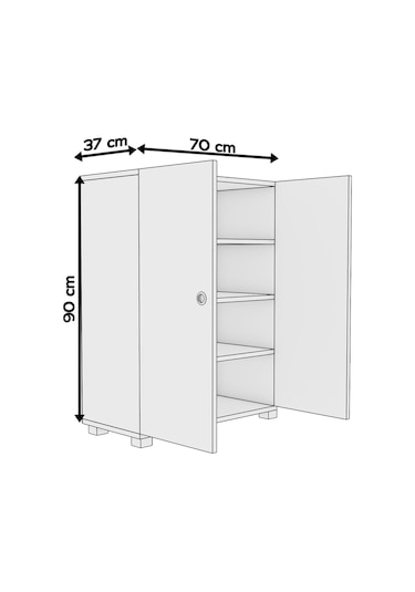 Prenses Çok Amaçlı Ayakkabı Erzak Mutfak Banyo Dolabı Siyah