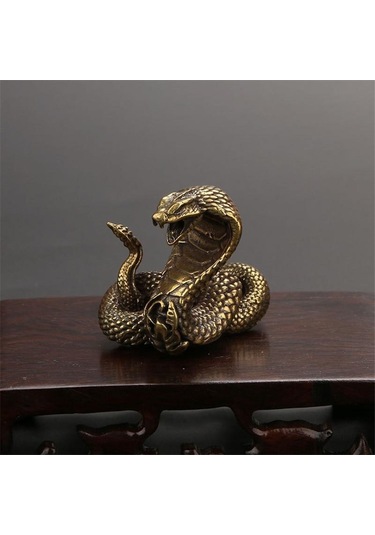 Antik Bronz Kobra Heykeli Süs Zodyak Yılan Minyatür Figürler Bakır Masaüstü Dekorasyon Çay Evcil Hayvan Dekor Aksesuarları Zanaat