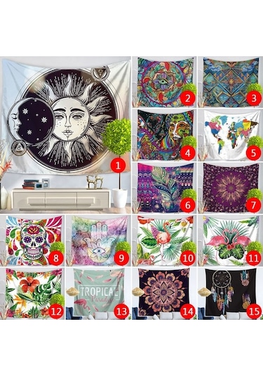 Pazly Yoga Ve Tasarım Şık Şalı Renkli Plaj Oturma Odası İşi İçin Halısı Goblen El Duvar Dekoru, Bohem Battaniyesi - Gv