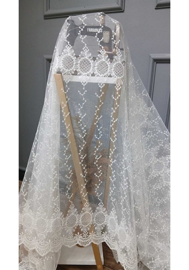 Tül Perde Brode Nakış Yeni Eko Seri Tüm Desen Ayna Yeni 2kat Pileli Tül Perde Ayna