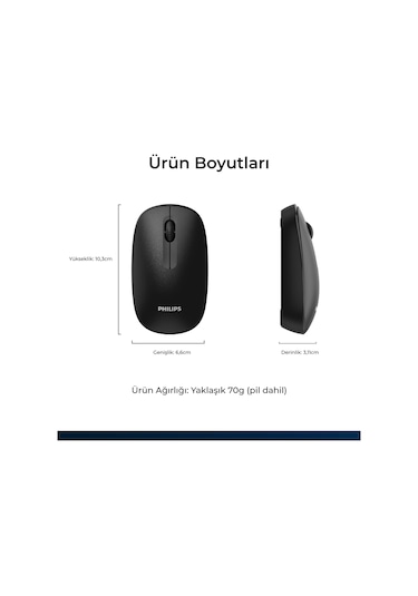 Philips SPK7318 Kablosuz 1600 DPI 3 Tuşlu Optik Mouse