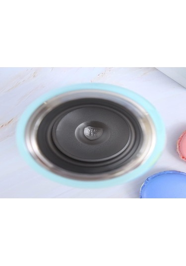 Moveevo Kız Çocuk 316 Paslanmaz Çelik Isı Saklama Şişesi - Ayı Baskılı Pembe Karyola Su Bardağı Gri