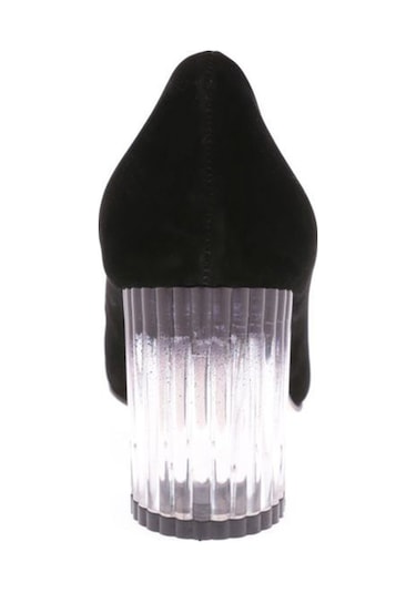 Dgn 745 Kadın Sivri Burun Sim Tokalı Şeffaf Topuklu Ayakkabı 745-1510-R1680 Siyah