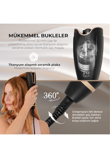 Fabcio Airwave Otomatik Dijital Ekranlı Bukle Maşası