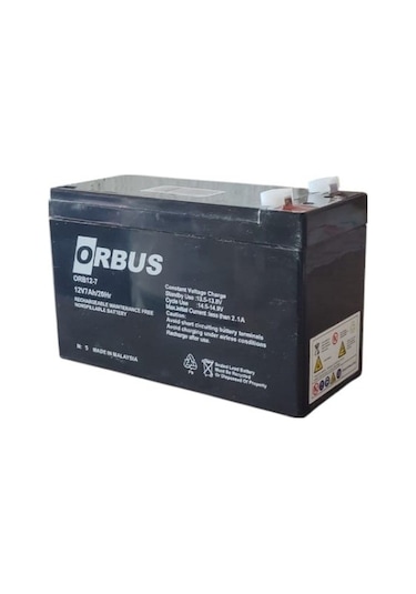 Orbus 12v 7ah Amper Agm Jel Orbus Akü Ebatlar: 150x65x90mm