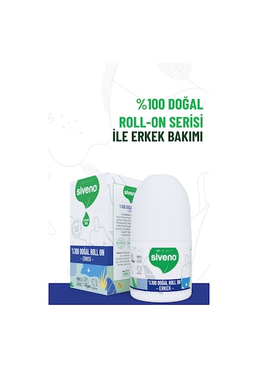 Siveno %100 Doğal Roll On Erkek Deodorant Ter Kokusu Önleyici Bitkisel Leke Bırakmayan Vegan 50 ML