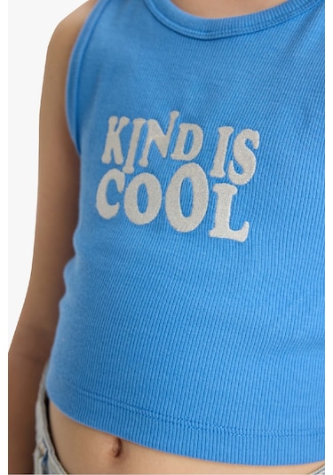 Defacto Kız Çocuk Bisiklet Yaka Baskılı Atlet C4717a825smbe277 Mavi