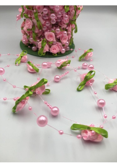 Pembe Güllü Misanalı Şerit 3 Metre