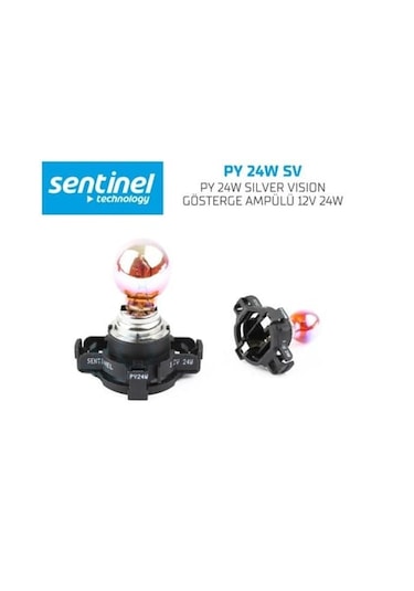 Py24w-sv Sentınel 12v Sinyal Ampulü Soketli Sılver Vısıon Py24wsv