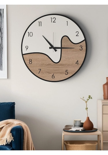 Modern Ahşap Duvar Saati Sağlam Çok Şık Ve Birarada..no:47 Çok Rekli