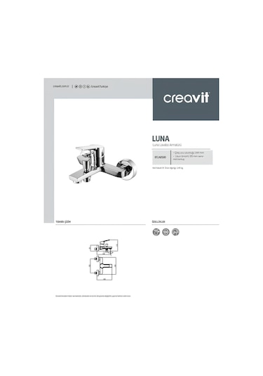 Luna Batarya Seti 3'lü Banyo-lavabo-evye Krom