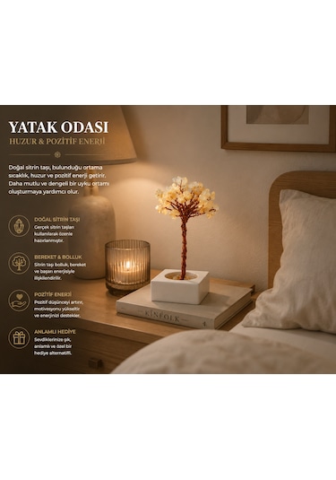 Bak Gel Al Citrina Gold Sitrin Doğal Taş Ağaç El Yapımı Dekoratif Masaüstü Objesi