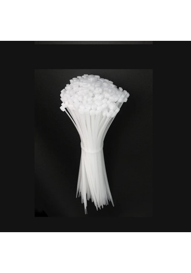 Kablo Bağları Kendinden Kilitlemeli Naylon Kablo Fermuarlı Bağlar 100 Adet 3.5x200 White 100pcs Diğer